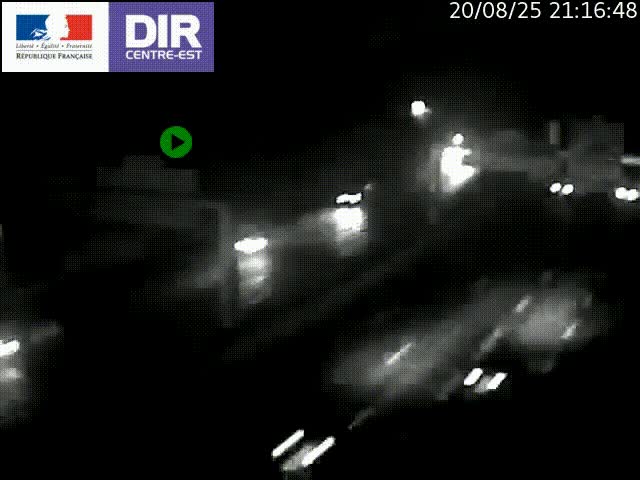 Caméra de circulation routière sur le boulevard périphérique Laurent Bonnevay de Lyon (D383) à hauteur de Bron, avant la jonction avec l'A43. Vue orientée vers l'échangeur