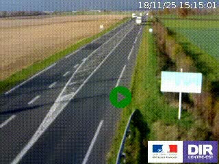 Webcam routière sur la RN7 à hauteur de Toulon-sur-Allier, entre Moulins et Vichy