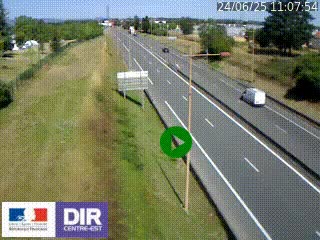 Webcam à Mably, à proximité de Roanne en direction de Moulins sur la N7