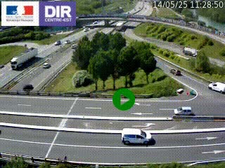 Webcam traffic à Grenoble-sud sur l'autoroute A480. Vue orientée vers l'entrée et la sortie de Grenoble