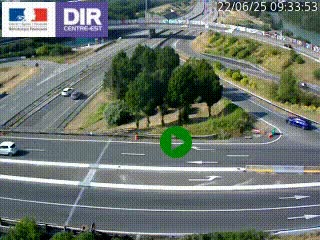 Webcam traffic à Grenoble-sud sur l'autoroute A480. Vue orientée vers l'entrée et la sortie de Grenoble