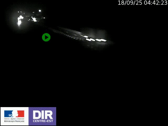 Caméra trafic à la jonction entre l'A46 (Rocade-est de Lyon) et l'A42 à hauteur de Vault-en-Velin en direction de Marseille