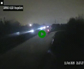 Webcam autoroute A150 à hauteur de La Vaupalière en périphérie de Rouen. Vue orientée vers Rouen