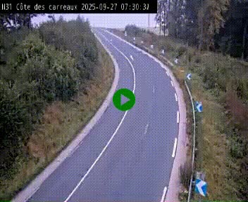 Webcam en haut de la Côte des Carreaux sur la N31 à Avesnes-en-Bray. Vue orientée vers Rouen
