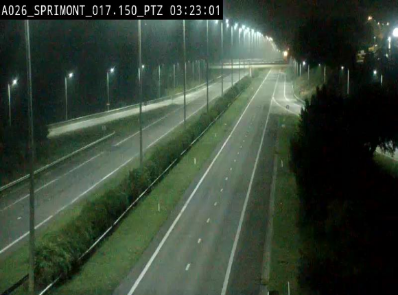 Webcam A26 (E25) à Sprimont, sur l'autoroute entre Liège et Arlon. Vue orientée vers le Luxembourg