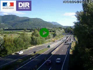 Caméra trafic à Meylan sur la Rocade-Sud de Grenoble en direction d'Aix-en-Provence