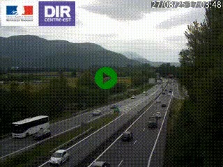 Caméra trafic à Meylan sur la Rocade-Sud de Grenoble en direction d'Aix-en-Provence