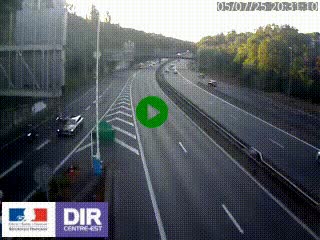 Caméra autoroute sur A6 - Valvert, près de Lyon, en direction de Paris, à hauteur de la sortie 36 Porte du Valvert