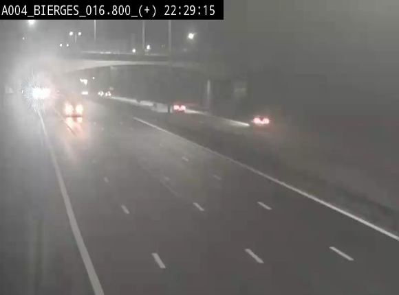 Webcam à Wavre, à hauteur de la sortie 5 Bierges. Vue orientée vers Namur