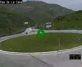 Webcam sur la N22 au niveau du poste frontière entre la France et Andorre à proximité de Pas de la Case à plus de 2000 mètres d'altitude