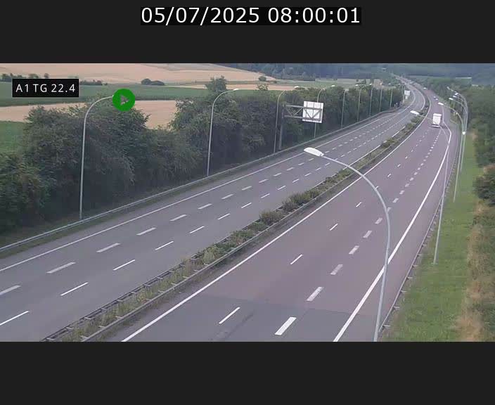 Traffic live webcam Luxembourg Flaxweiler - A1 direction Luxembourg - BK 22.4