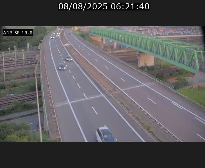 Traffic live webcam Luxembourg Croix de Bettembourg - A13 direction Esch-sur-Alzette - BK 19.8