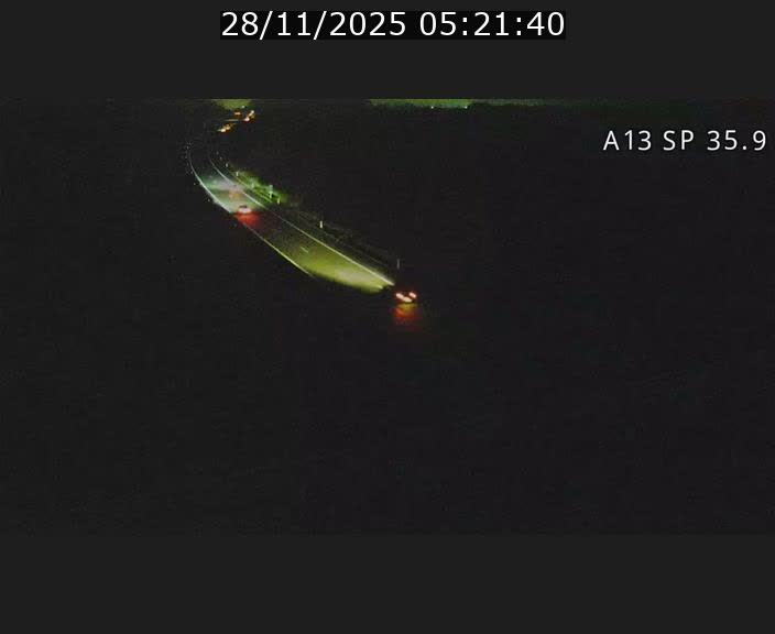 Webcam trafic sur A13 à l'entrée ouest du tunnel Markusbierg à Remerschen. Vue orientée vers Mondorf-les-Bains.