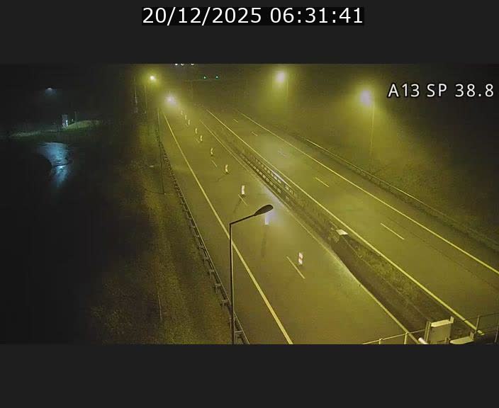 Webcam autoroute A13 à l'entrée ouest du tunnel Markusbierg à Schengen. Vue orientée vers le tunnel et l'Allemagne