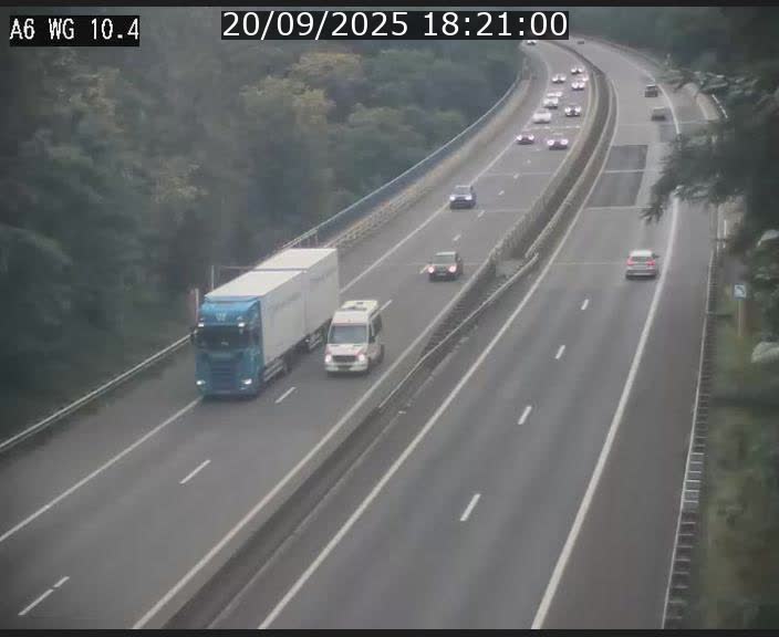 Traffic live webcam Luxembourg Mamer - A6 - BK 10.4 - direction Luxembourg/France/Allemagne