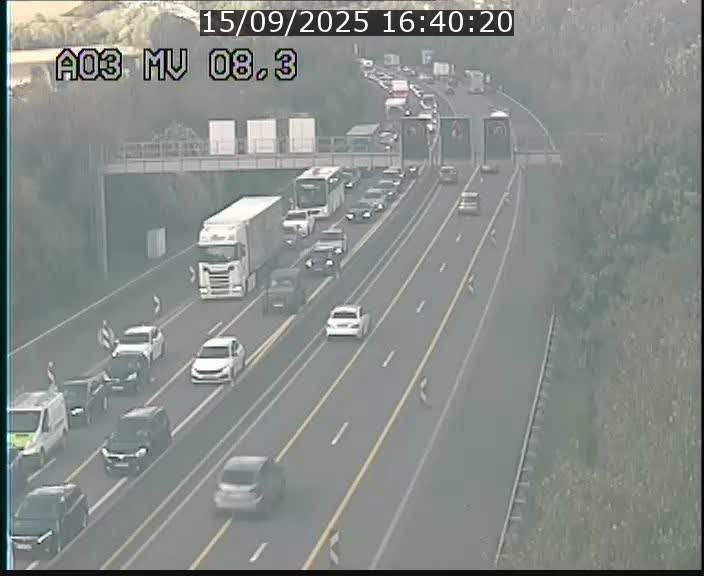 Webcam Autoroute après la Croix de Bettembourg en direction de Luxembourg sur l'A3