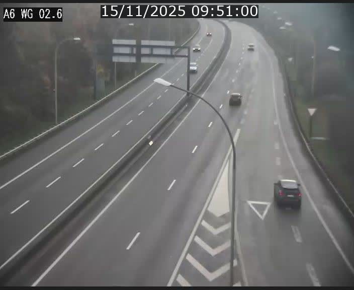Traffic live webcam Luxembourg Croix de Cessange - A6 - BK 2.6 - direction France/Allemagne