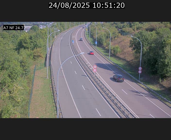 Caméra trafic Luxembourg - A7, Schieren direction Mersch