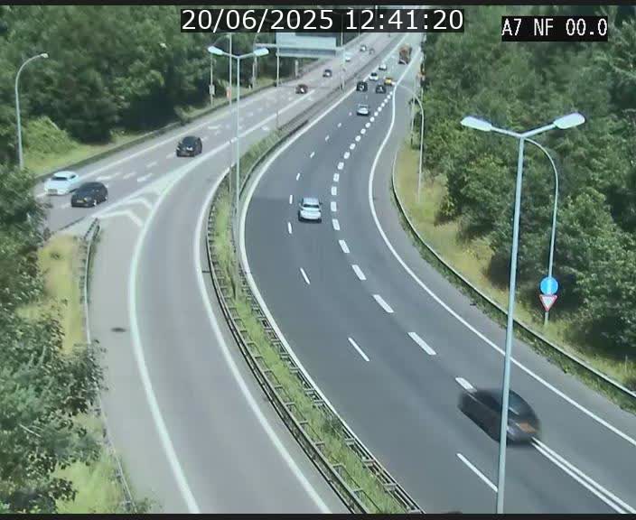 Caméra autoroute Luxembourg A7 - Echangeur A1/A7 Grünewald direction Tunnel Stafelter