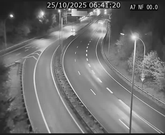 Caméra autoroute Luxembourg A7 - Echangeur A1/A7 Grünewald direction Tunnel Stafelter