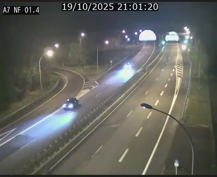 Caméra autoroute Luxembourg A7 - Echangeur Waldhaff - direction Tunnel Stafelter