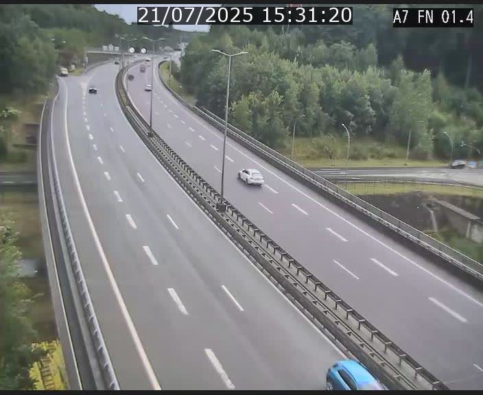 Caméra autoroute Luxembourg A7 - Tunnel Stafelter - direction Echangeur Grünewald