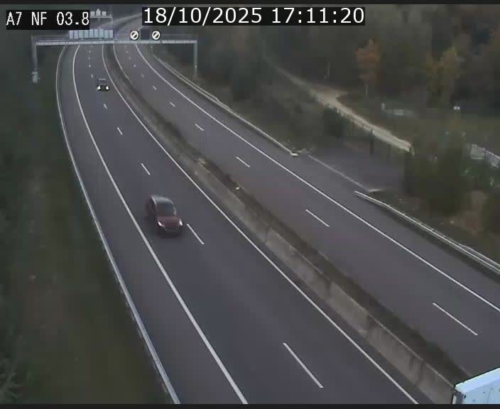 Webcam autoroute A7 au Luxembourg à la sortie du Tunnel Stafelter vers le Nord