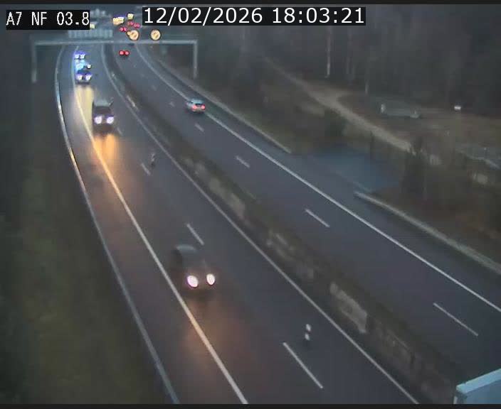 Webcam autoroute A7 au Luxembourg à la sortie du Tunnel Stafelter vers le Nord