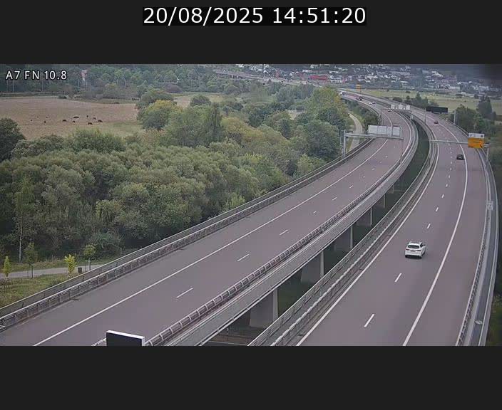 Caméra trafic Luxembourg - A7, Tunnel Gousselerbierg, sortie sud, direction rond-point Lorentzweiler (BK 10.8)