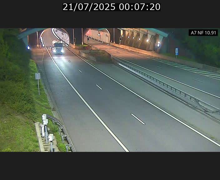 Caméra trafic Luxembourg - A7, Tunnel Gousselerbierg, entrée sud, direction Mersch