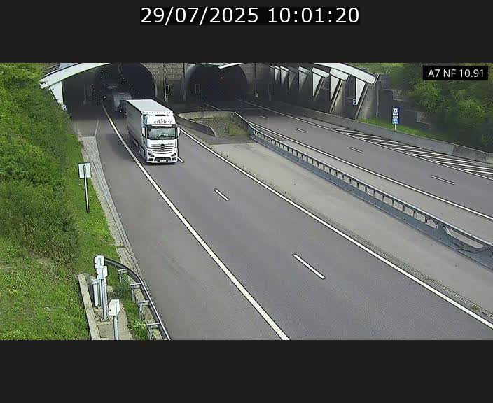 Caméra trafic Luxembourg - A7, Tunnel Gousselerbierg, entrée sud, direction Mersch