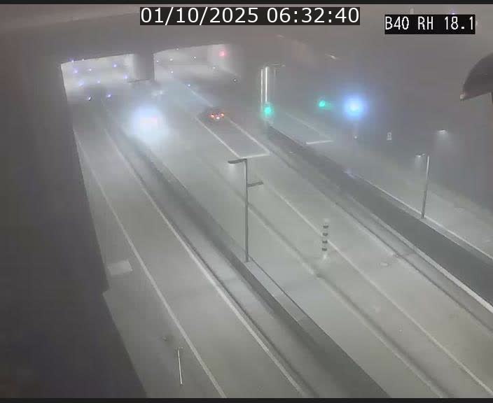Webcam sur la route de contournement d'Esch-Belval avant le tunnel Central Gate au niveau de la porte de France et du radar fixe