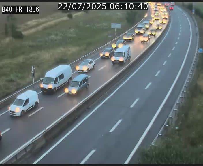 Webcam sur la route de liaison entre Micheville et Esch-Belval à la frontière entre le Luxembourg et la France. Vue orientée vers la Lorraine.
