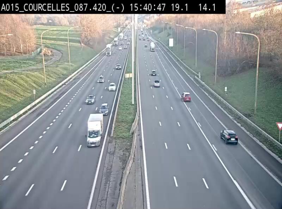 Webcam autoroute Belgique - Viesville - E42 direction Mons - BK 84.35