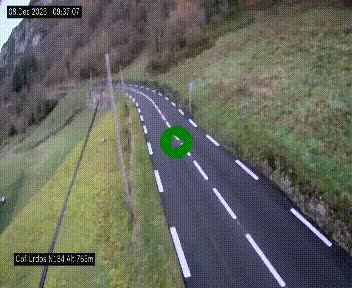 Webcam dans les Pyrénées Atlantique au niveau du col d'Urdos et du fort du Pourtalet sur la N134, en direction du Col et du tunnel du Somport, à 765 mètres d'altitude