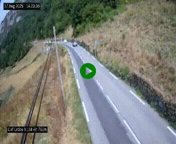 Webcam dans les Pyrénées Atlantique au niveau du col d'Urdos et du fort du Pourtalet sur la N134, en direction du Col et du tunnel du Somport, à 765 mètres d'altitude