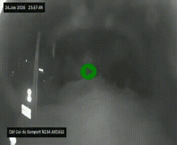 Webcam au col du Somport, côté français, sur la N134, dans les Pyrénées, en direction de l'Espagne, à 1632 mètres d'altitude