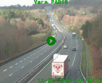 Caméra routière sur l'autoroute A20 à Bessines-sur-Gartempe. Vue orientée vers Paris