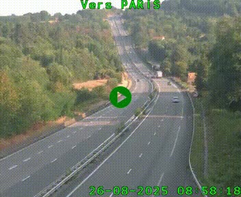 Caméra routière sur l'autoroute A20 à Bessines-sur-Gartempe. Vue orientée vers Paris