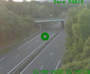 Caméra routière sur l'autoroute A20 au nord de Limoges, à la jonction avec la N520. Vue orientée vers Paris