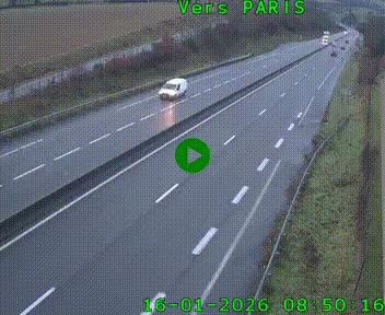 Caméra routière sur l'autoroute A20 à Saint-Hilaire-Bonneval, au sud de Limoges. Vue orientée vers Paris