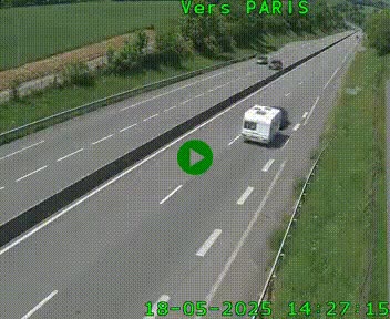 Caméra routière sur l'autoroute A20 à Saint-Hilaire-Bonneval, au sud de Limoges. Vue orientée vers Paris
