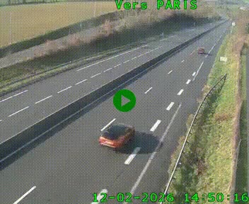 Caméra routière sur l'autoroute A20 à Saint-Hilaire-Bonneval, au sud de Limoges. Vue orientée vers Paris