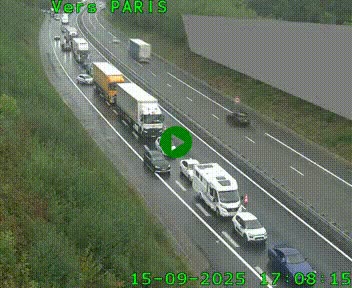 Caméra routière sur l'autoroute A20 à Saint-Pardoux-l'Ortigier, à la jonction avec l'A89. Vue orientée vers Paris