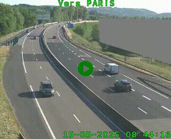 Caméra routière sur l'autoroute A20 à Brive-la-Gaillarde, à la jonction avec l'A89. Vue orientée vers Paris