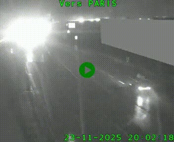 Caméra routière sur l'autoroute A20 à Brive-la-Gaillarde, à la jonction avec l'A89. Vue orientée vers Paris