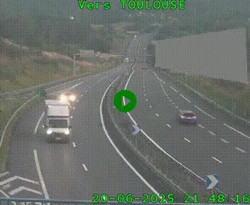 Caméra routière sur l'autoroute A20 à Noailles, en périphérie de Brive-la-Gaillarde. Vue orientée vers Toulouse