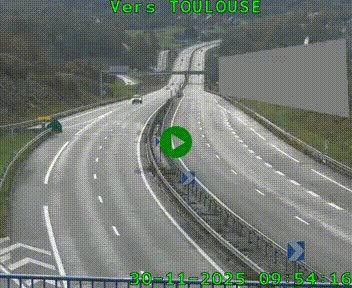 Caméra routière sur l'autoroute A20 à Noailles, en périphérie de Brive-la-Gaillarde. Vue orientée vers Toulouse