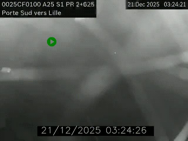 Webcam autoroute A25 sur le périphérique de Lille à hauteur de Lille-Sud et la sortie 3 Faches-Thumesnil. Vue orientée vers Lille-Centre.