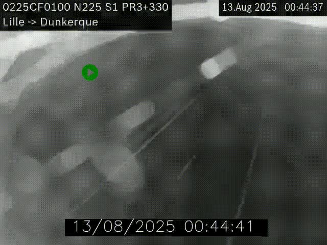 Webcam autoroute A25 (N225) à hauteur de Bergues (Bierne). Vue orientée vers Dunkerque.